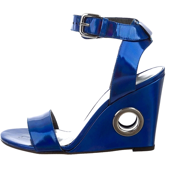 stuart weitzman blue wedges